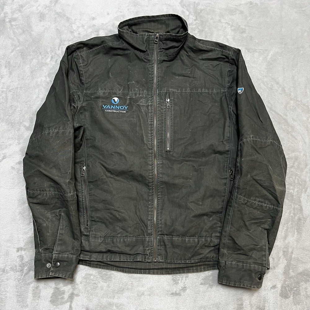 Kuhl Patina Dye XL Mens Jacket Olive Green Full Zip Cotton Hiking Work Outdoors